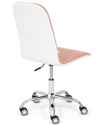 Кресло RIO флок/кож/зам , розовый/белый, 137/36-01