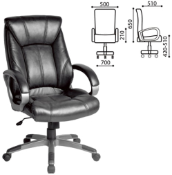 Кресло офисное BRABIX "Maestro EX-506", экокожа, черное, 530877