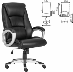 Кресло офисное BRABIX PREMIUM "Grand EX-501", рециклированная кожа, черное, 531950