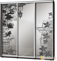 Шкаф купе 3х дв Пескоструй фон матовый № 48