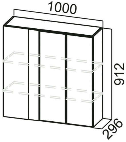 Шкаф навесной Ш1000у (угловой) Стайл