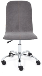 Кресло RIO флок/кож/зам , серый/металлик, 29/36