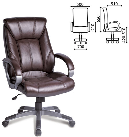 Кресло офисное BRABIX "Maestro EX-506", экокожа, коричневое, 530878
