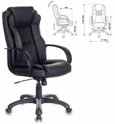 Кресло офисное CH-839/BLACK, экокожа, черное