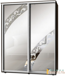 Шкаф-купе 2х дв Стандарт Пескоструй фон матовый № 39