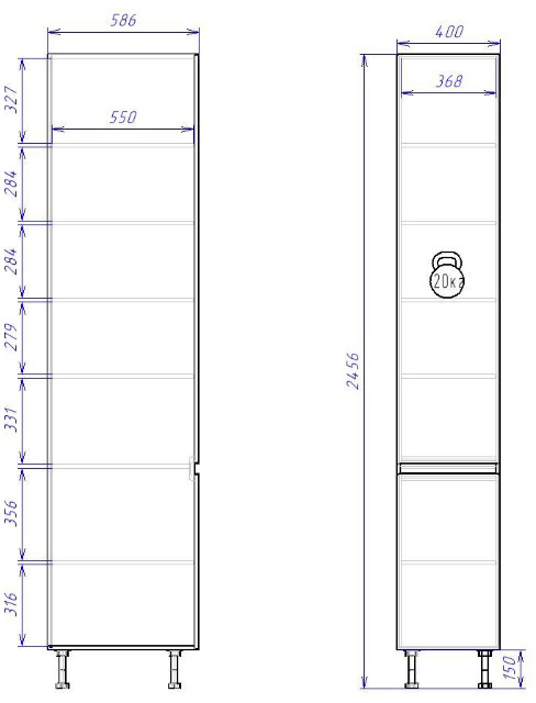 Пенал ПГ-40В Женева (ЛДСП)