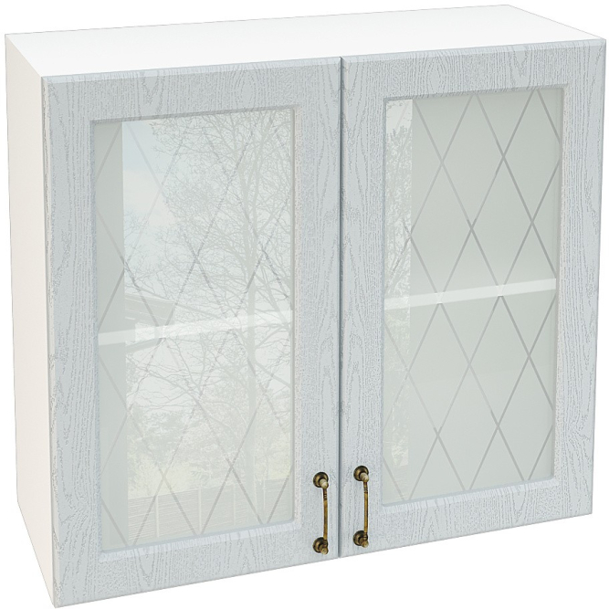 Шкаф верхний со стеклом с 2 створками Кухня Ницца ШВС 800