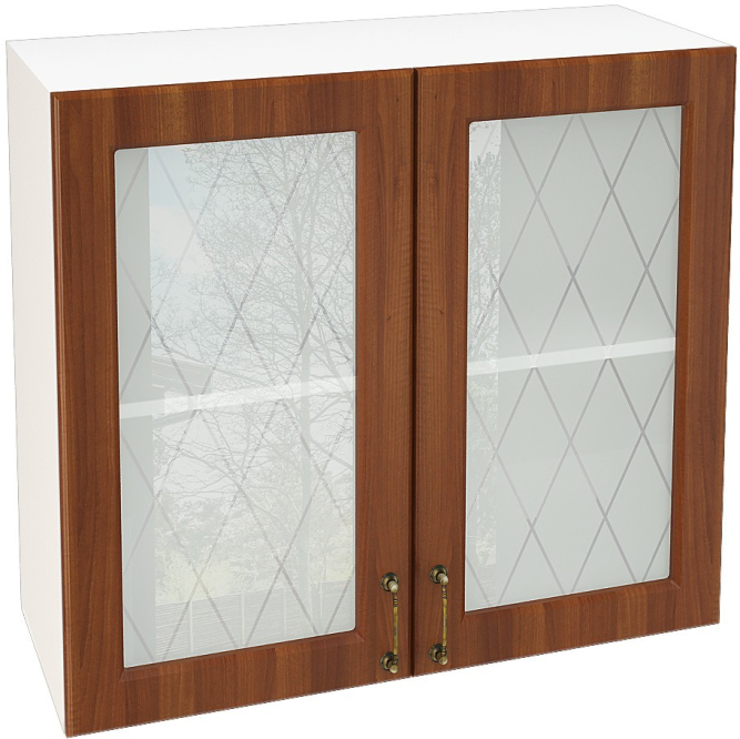 Шкаф верхний со стеклом с 2 створками Кухня Ницца ШВС 800