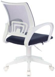 Кресло BRABIX &quot;Fly MG-396W&quot;, с подлокотниками, пластик белый, сетка, темно-серое, 532400, MG-396W_532400