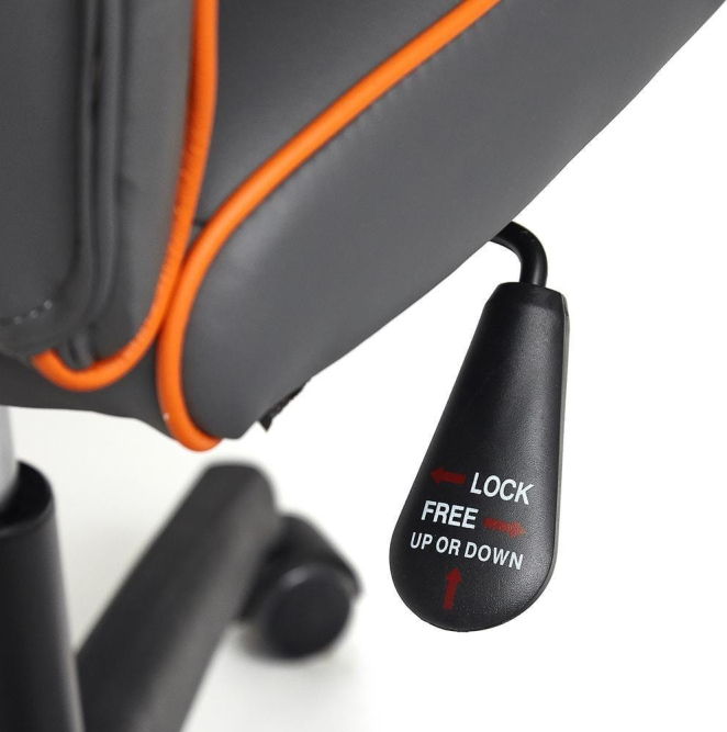 Кресло RACER GT new кож/зам/ткань, металлик/оранжевый, 36/07