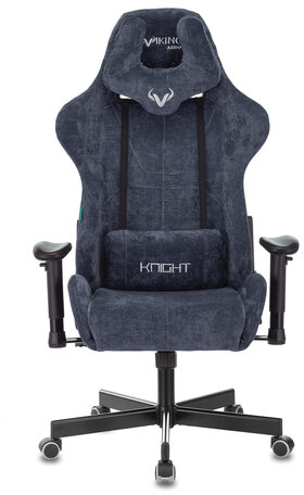 Кресло компьютерное Zombie VIKING KNIGHT, 2 подушки, ткань, синее, 1372993