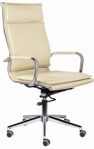 Кресло офисное BRABIX PREMIUM &quot;Kayman EX-532&quot;, экокожа, хром, бежевое, 532544
