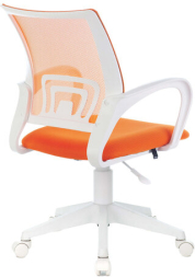 Кресло BRABIX &quot;Fly MG-396W&quot;, с подлокотниками, пластик белый, сетка, оранжевое, 532401, MG-396W_532401