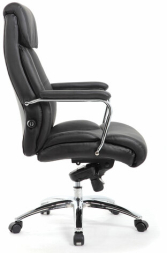 Кресло из натуральной кожи BRABIX PREMIUM "Phaeton EX-502", хром, черное, 530882