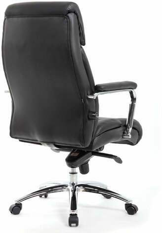 Кресло из натуральной кожи BRABIX PREMIUM &quot;Phaeton EX-502&quot;, хром, черное, 530882