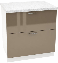 Шкаф нижний 2 ящика Кухня Валерия ШН2Я 800 (глянец)