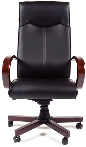 Кресло офисное &quot;Элегант&quot;, СН 411, экокожа, дерево, черное, 7001364