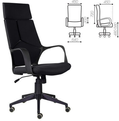 Кресло офисное BRABIX PREMIUM &quot;Prime EX-515&quot;, ткань, черное, 532547