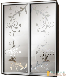 Шкаф-купе 2х дв Стандарт Пескоструй фон матовый № 42