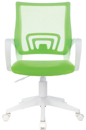 Кресло BRABIX &quot;Fly MG-396W&quot;, с подлокотниками, пластик белый, сетка, салатовое, 532403, MG-396W_532403