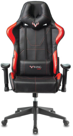 Кресло компьютерное Zombie VIKING 5 AERO, 2 подушки, экокожа, черное/красное, 1216368