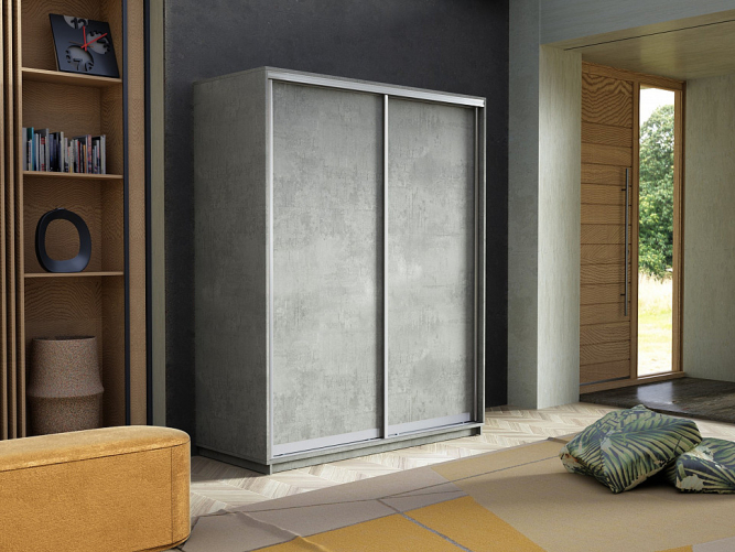 Шкаф-купе Экспресс 2-х дверный (ЛДСП) Бетон