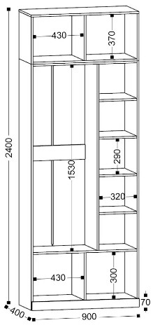 Шкаф 2-х створчатый Николь 2