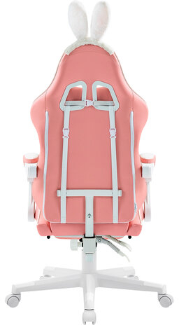 Кресло компьютерное DEFENDER Irifi, 2 подушки, подставка для ног, экокожа, розовое/белое, ш/к 26630, 64042