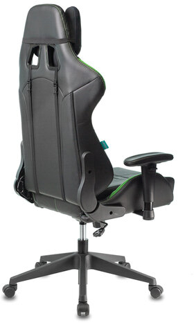 Кресло компьютерное Zombie VIKING 5 AERO, 2 подушки, экокожа, черное/зеленое, 1359298