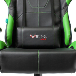 Кресло компьютерное Zombie VIKING 5 AERO, 2 подушки, экокожа, черное/зеленое, 1359298