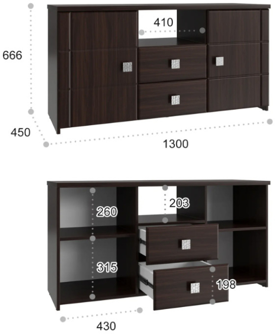 Тумба Изабель ИЗ-53К орех темный