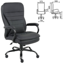 Кресло офисное BRABIX PREMIUM "Heavy Duty HD-001", усиленное, НАГРУЗКА до 200 кг, экокожа, 531015