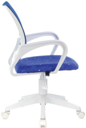 Кресло BRABIX &quot;Fly MG-396W&quot;, с подлокотниками, пластик белый, сетка, темно-синее с рисунком &quot;Space&quot;, 532405, MG-396W_532405