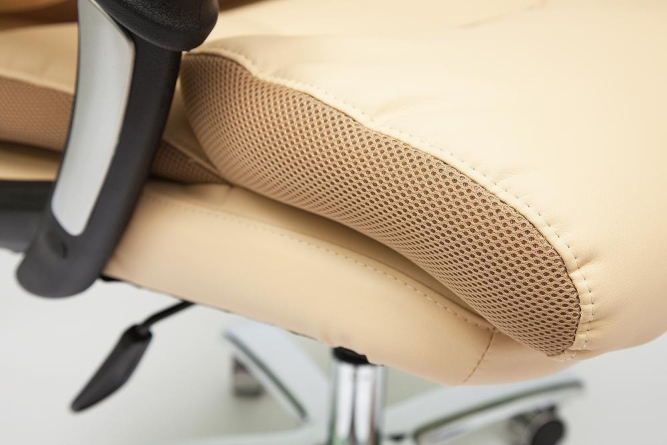 Кресло GRAND кож/зам/ткань, бежевый/бронзовый, 36-34/21