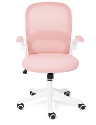 Кресло Happy white ткань, розовый