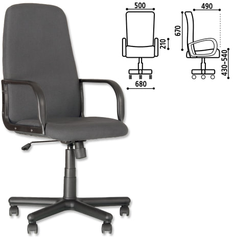 Кресло офисное &quot;Diplomat&quot;, серое