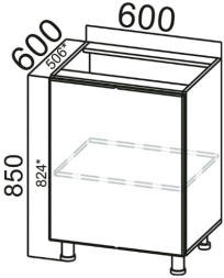 Стол-рабочий С600(1ств) Бостон