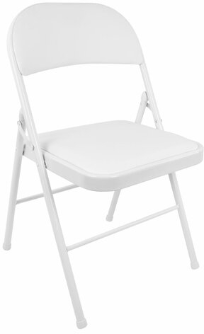 Стул складной BRABIX &quot;Golf Plus CF-003 КОМФОРТ&quot;, белый каркас, кожзам белый, 532888
