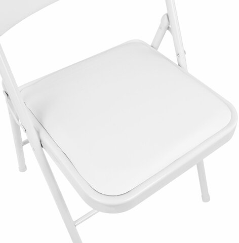 Стул складной BRABIX &quot;Golf Plus CF-003 КОМФОРТ&quot;, белый каркас, кожзам белый, 532888