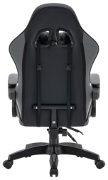 Кресло компьютерное DEFENDER Strider, 2 подушки, ткань/экокожа, черное/серое, ш/к 26715, 64056