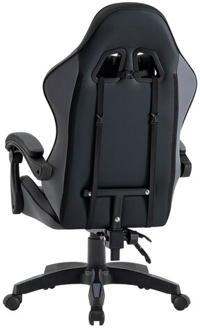 Кресло компьютерное DEFENDER Strider, 2 подушки, ткань/экокожа, черное/серое, ш/к 26715, 64056