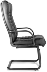 Кресло для приемных и переговорных &quot;Атлант&quot;, кожа, черное