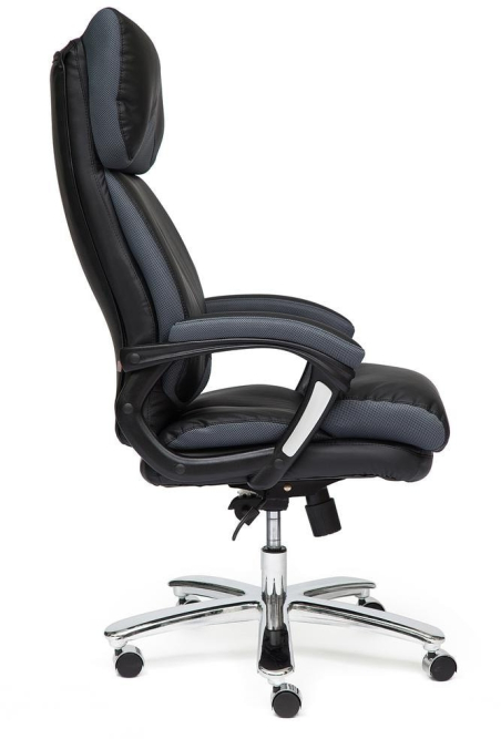 Кресло GRAND кож/зам/ткань, черный/серый, 36-6/12