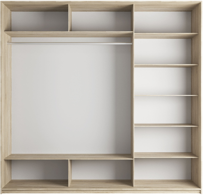 Шкаф-купе Прайм 3-х дверный (Зеркало/ЛДСП/Зеркало) Венге