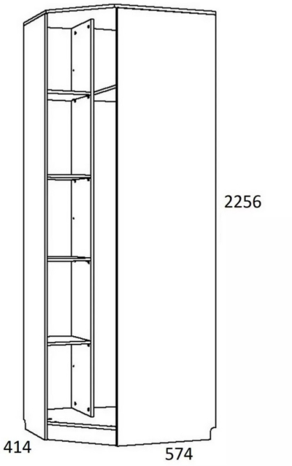 Шкаф угловой правый/левый НМ 013.04-02 М