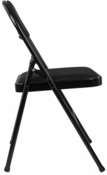 Стул складной BRABIX "Golf Plus CF-003 КОМФОРТ", чёрный каркас, чёрная ткань, 532889