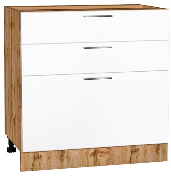 Шкаф нижний 3 ящика Кухня Валерия ШН3Я 800 (глянец)