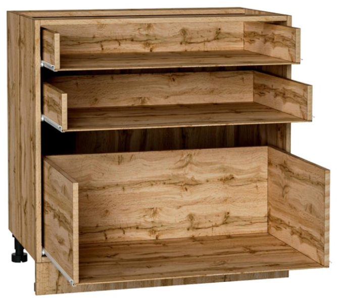 Шкаф нижний 3 ящика Кухня Валерия ШН3Я 800 (глянец)