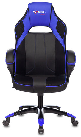 Кресло компьютерное Zombie VIKING 2 AERO, экокожа/ткань, черное/синее, 1180817
