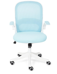 Кресло Happy white ткань, голубой